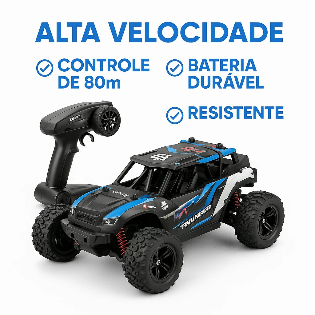 Carrinho de Controle Remoto Profissional Desempenho Off Road 45Km/h