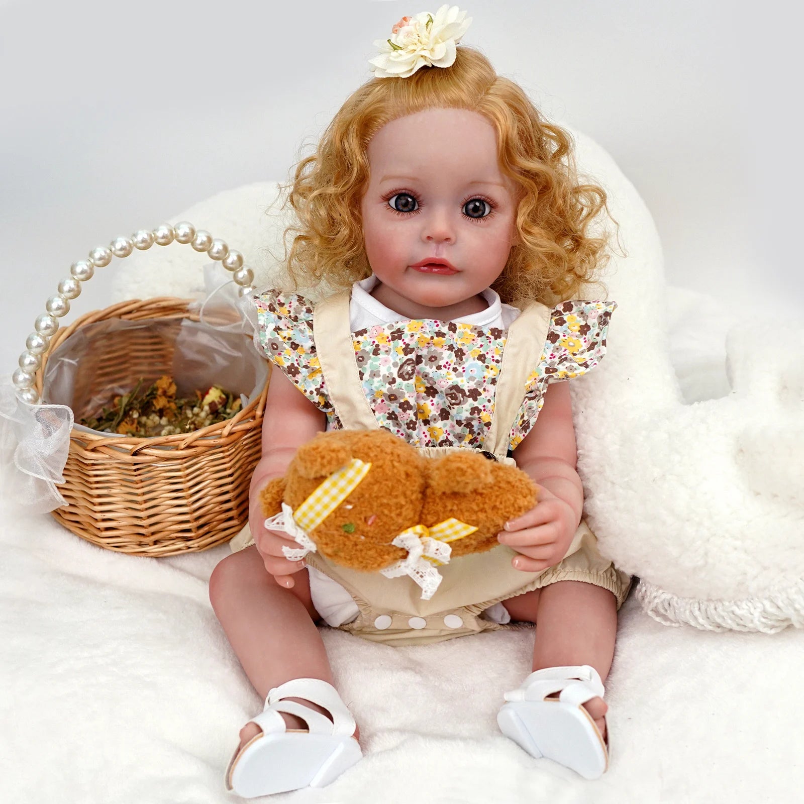 Cabelo Cacheado BebÃ©s Reborn NiÃ±as Con Pelo Boneca Reborn Bebê